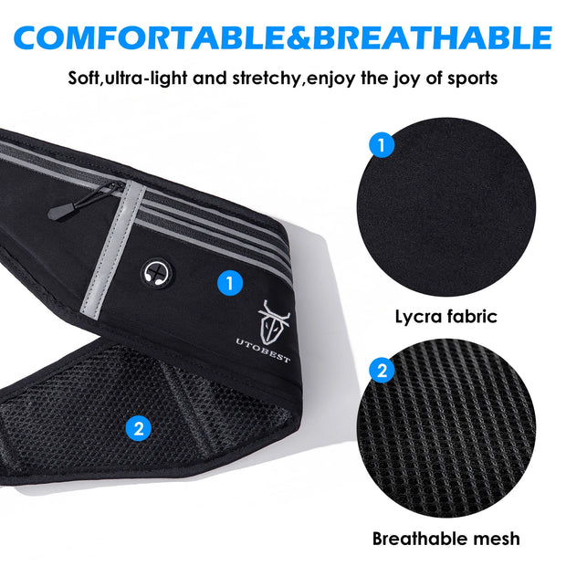 UTOBEST Professional Running Waist Bag Lightweight Thin Marathon Yoga Belt Pack Sports Pack Bags