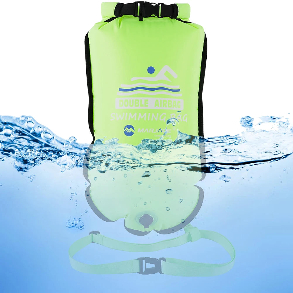 PVC Swimming Bucket Dry Bag Tow Float Dry Bag Double Air Bag Waterproof Double AirBags For Swimming Pool Open Water Sport Tools