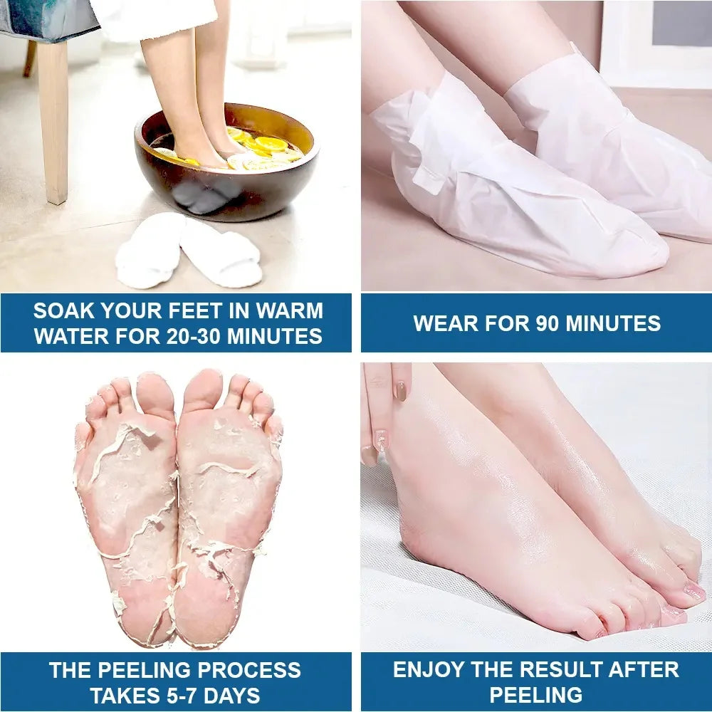 6/3pairs Lavender Foot Mask Exfoliating Vitamin Feet Moisturizing Socks for Removing Dead Skin Calluses Repairing Heel Crack