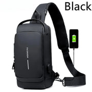 Newest Men's Anti-theft Chest Bag Shoulder Strap USB Rechargeable Crossbody School Short Distance Gym Men's Sports Backpack