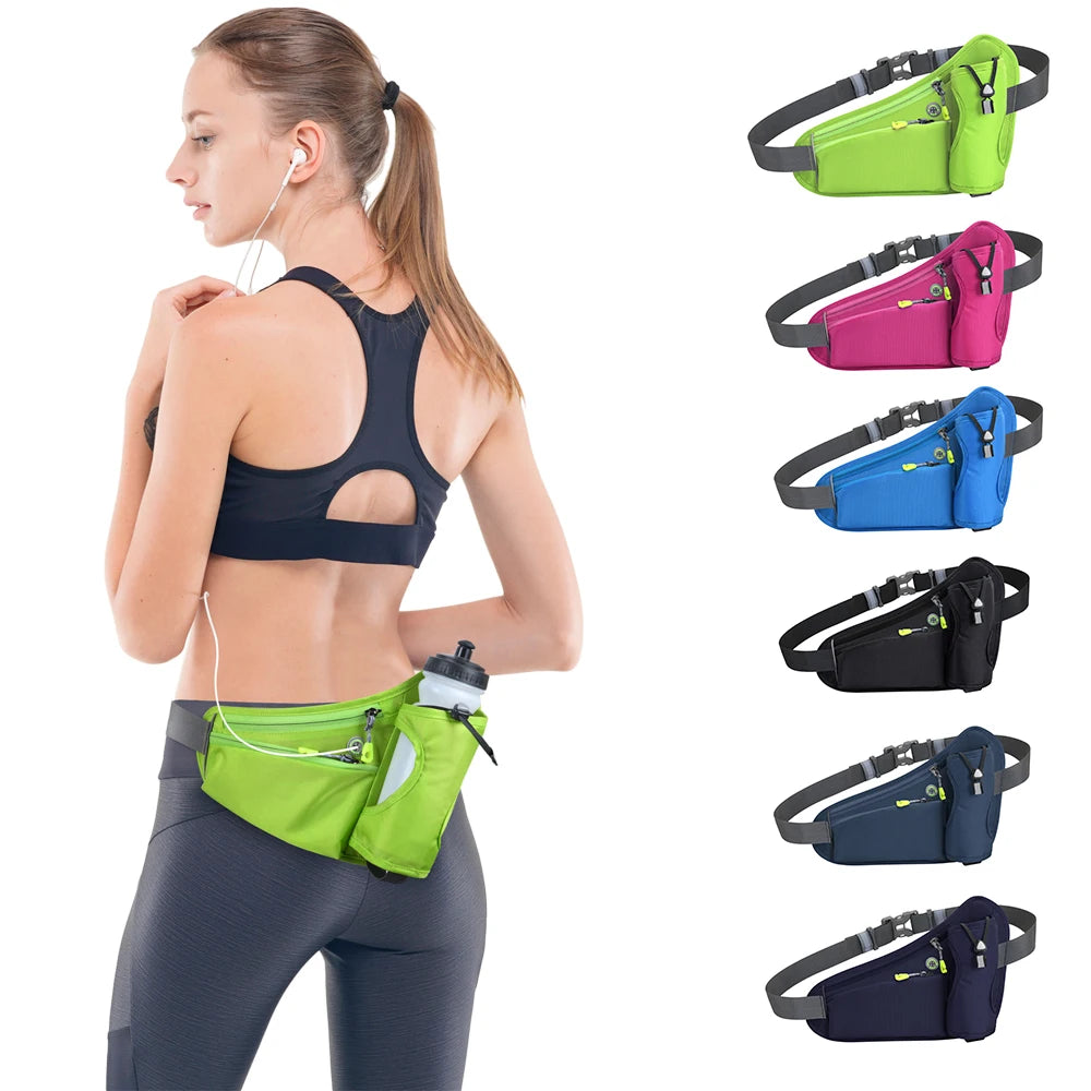 Sports Hydration Belt Bag Running Belt Waist Pack Bum Bag with Water Bottle Holder for Men Women Running Cycle Hiking Walking