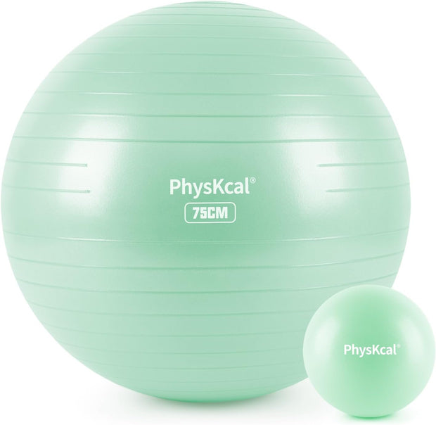 Yoga Ball for Exercise, Pilates Set, 4 Sizes Fitness Ball for Workout, Birthing, Pregnancy, Physical Therapy- Pump Included
