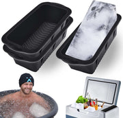 XANGNIER Extra Large Ice Block Mold,4 Pack 9.4lbs Ice Cubes for Cold Plunge or Coolers,Reusable Silicone Ice Molds for Ice Bath Chiller,Big Ice Tray