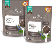 Navitas Organics Chia Seeds – For Chia Pudding, Smoothies, Baking, Salads & More – Omega 3, Fiber, Minerals - USDA Organic, Non GMO, Kosher, Gluten Free, Keto (16oz. Bag, 15 Servings)