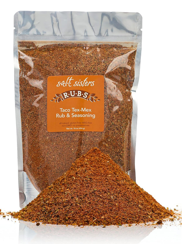 s.a.l.t. sisters Blackening Cajun Rub & Seasoning | All-Natural, Gluten Free, MSG Free, Non-GMO | Dry & Wet Rub Seasoning Base | Versatile Use for Chicken Wings, Brisket, Pulled Pork, and More | 1lb