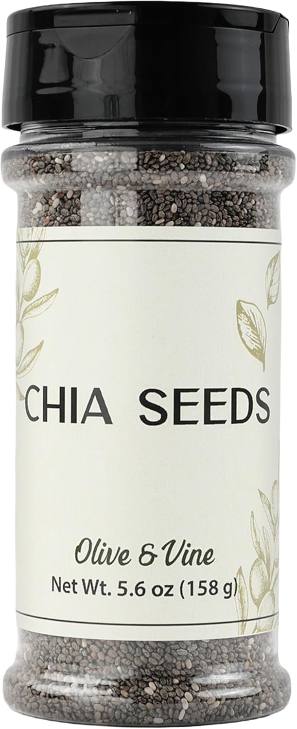 Olive & Vine Chia Seeds, Nutty Flavor, for Smoothies & Baking, Rich Tradition, Authentic Taste, for Global Recipes (2.88 Ounce)