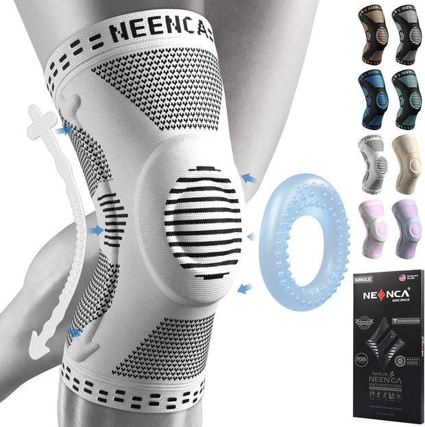 NEENCA Professional Knee Brace for Pain Relief, Medical Knee Support with Patella Pad & Side Stabilizers, Compression Knee Sleeve for Meniscus Tear, ACL, Joint Pain, Runner, Workout - FSA/HSA Eligible