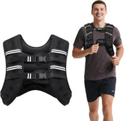 Weighted Vest for Woman Men, 6lb/8lb/12lb/16lb/20lb/30lb Weight Vest with Reflective Stripe, Weight Vests Adjustable for Walking, Weight Loss, Training, Running
