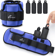 Sportneer Upgrade Adjustable Ankle and Wrist Weights for Women and Men 1-7 lbs / 1-10 lbs Set | Comfortable, Secure Fit for Walking, Running, Fitness, Physical Therapy, Home Gym