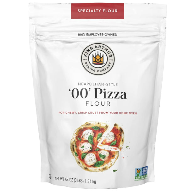 King Arthur 00 Pizza Flour: Premium Non-GMO American Wheat for Perfect Neapolitan-Style Crust - Finely Milled for Authentic Italian Pizza at Home - Ideal for Crispy, Chewy Pizzas (3 lbs)