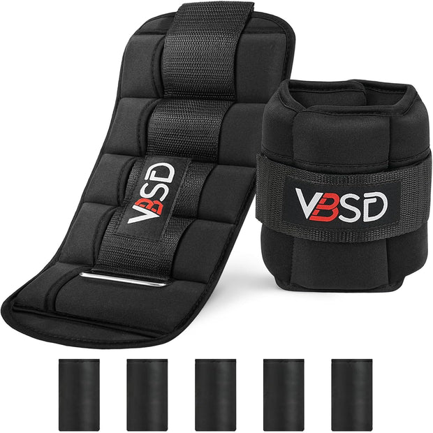 VBSD Adjustable Ankle Weights for Women Men, 1 Pair 2 4 5 6 8 10 lb Leg Weight Straps, Weighted Ankle Weights Set for Gym, Fitness, Yoga, Jogging, Walking, Aerobics, Physical Therapy
