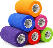 OK TAPE Self Adherent Cohesive Bandages Wrap - 12Packs, 2" x 5 Yards, Non-Woven Self Adhesive Bandage Wrap for Thumb, Finger, Wrist, Ankle, Vet Wrap Bandages Tape (Mixed Colors)