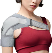 Shoulder Brace - Support & Injury Prevention Brace- Joint Pain Releaser- Shoulder Compression Wrap Strap - Adjustable Injury Accessories for Shoulders - Premium Quality Strap by FIGHTECH (Pink, L-XL)