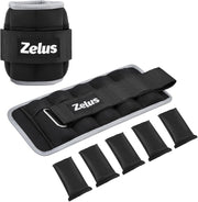 ZELUS 1 Pair Adjustable Ankle Weights, 2 4 6 8 10 lb Modularized Leg Weight Straps for Women Men, Weighted Ankle Weight Set with Removable Sandbags, 1-5 lb per Ankle Strap for Gym Yoga Jogging Walking