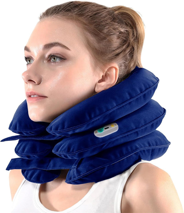 S Cervical Neck Traction Device for Instant Neck Pain Relief - Inflatable & Adjustable Neck Stretcher Neck Support Brace, Neck Traction Pillow for Home Use Neck Decompression