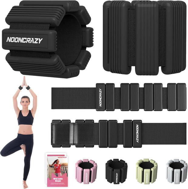 Pilates Wrist Ankle Weights for Women, Wearable Strong Arm & Leg Weights Set of 2(1 lb/2.2 lbs Each), Adjustable Ankle Weights for Walking, Yoga, Dance, Barre, Gym