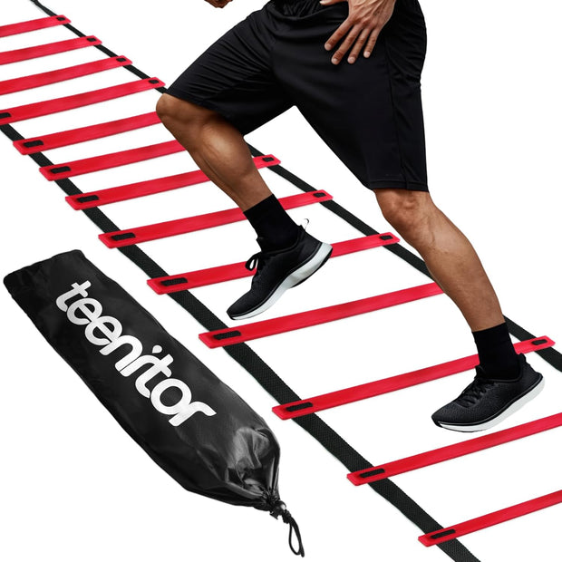 Teenitor Agility Ladder Speed Ladder Training Ladder for Soccer, Speed, Football Fitness Feet Training Carry Bag Agility Training Equipment 13 rungs, 23 feet