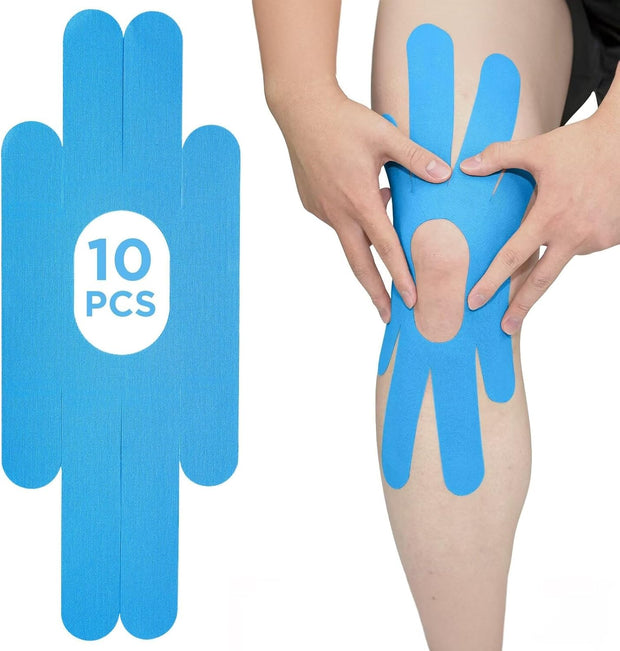 OK TAPE One-Structure K-Tape Patches | Precut for Knee Kinesiology Tape | Pain Relief and Accessories | 10 Pcs and Beige