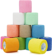 OK TAPE 12 Rolls Self Adhesive Bandage Wrap, Elastic Athletic Tape, Self Stick Bandage Tape, Vet Wrap, Medical Wrap for Wrist, Feet, 2" x 5 Yards - Pink