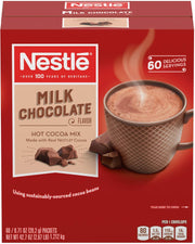 Nestle Hot Chocolate Packets, Milk Chocolate Flavor Hot Cocoa Mix, Made with Real Cocoa, Bulk Pack, 0.71 oz Packet (60 Count)