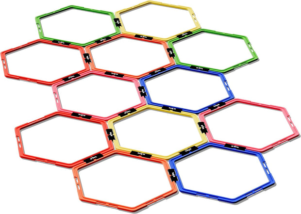 Yes4All Hex Agility Rings/Speed Rings with Carrying Bag – Hexagon Rings, Agility Hurdles for Agility Footwork Training