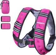 PACEARTH Weighted Vest,4lb/6lb/10lb/12lb/16lb/20lb/25lb/30lb Weight Vest with Reflective Stripe, Body Weight Vests Adjustable for Men, Women Workout, Strength Training, Running, Walking, Jogging