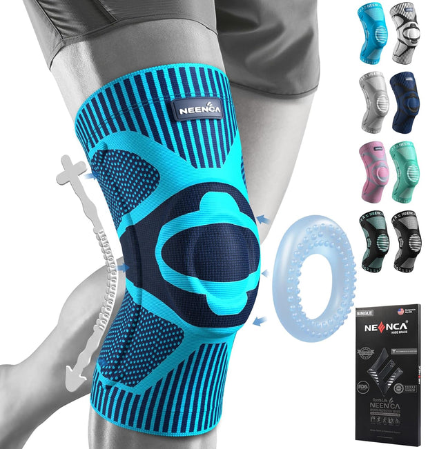 NEENCA Knee Brace for Knee Pain Relief, Medical Knee Support with Patella Pad & Side Stabilizers, Compression Knee Sleeve for Meniscus Tear, ACL, Arthritis, Joint Pain, Runner, Sport- FSA/HSA APPROVED