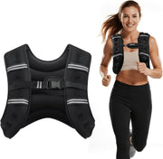 Weighted Vest, 8lb/12lb/16lb/20lb/25lb/30lb Weight Vest with Two Adjustment Straps for Men Women, Weight Vests with Reflective Stripe for Strength Training, Running, Jogging, Walking