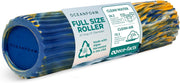 Oceanfoam Tidal Roller - Natural - Muscle Massage Foam Roller for Back Pain & Stretching - Firm and Ergonomic Wide Wave Textured - Yoga, Athletics, & Wellness - Full Size, 20" x 5"