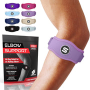 Sleeve Stars Tennis Elbow Brace for Women - Adjustable Tennis Elbow Strap, Golfers Elbow Brace for Men, Counterforce Brace for Tennis Elbow for Tendonitis Relief, Fits 9"-23" (Single/Black)