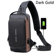 Newest Men's Anti-theft Chest Bag Shoulder Strap USB Rechargeable Crossbody School Short Distance Gym Men's Sports Backpack