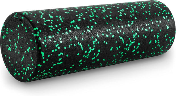 ProsourceFit High Density Foam Rollers 12 - inches Long, Firm Full Body Athletic Massage Tool for Back Stretching, Yoga, Pilates, Post Workout Muscle Recuperation, Black/Green