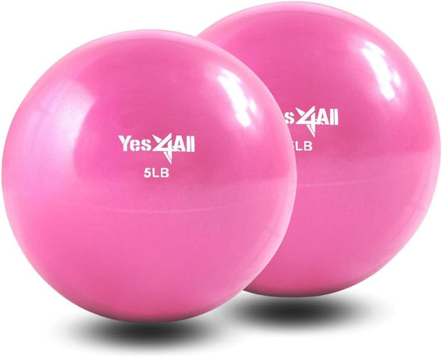Yes4All Weighted Toning Balls for Exercise, Soft Medicine Balls for Exercise, Pilates, Yoga, Balance, Flexibility, 2-10lbs