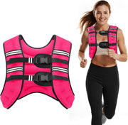 Weighted Vest, 8lb/12lb/16lb/20lb/25lb/30lb Weight Vest with Two Adjustment Straps for Men Women, Weight Vests with Reflective Stripe for Strength Training, Running, Jogging, Walking