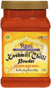 Rani Kashmiri Chilli Powder (Deggi Mirch, Low Heat) Ground Indian Spice 16oz (1lb) 454g PET Jar ~ All Natural | Salt-Free | Vegan | Kosher | Gluten Friendly