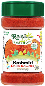 Rani Kashmiri Chilli Powder (Deggi Mirch, Low Heat) Ground Indian Spice 16oz (1lb) 454g PET Jar ~ All Natural | Salt-Free | Vegan | Kosher | Gluten Friendly