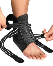 Quick Lace Up Ankle Brace for Women Men with Removable Side Splints, Adjustable Ankle Support for Sprained Ankle Injury Recovery, Ankle Stabilizer for Basketball Volleyball Tennis, 1 Unit