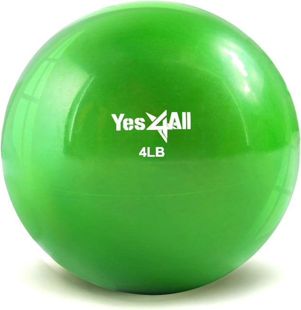 Yes4All Weighted Toning Balls for Exercise, Soft Medicine Balls for Exercise, Pilates, Yoga, Balance, Flexibility, 2-10lbs