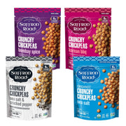 Saffron Road Roasted and Crunchy Sea Salt and Cracked Pepper Chickpeas | High Protein Snacks | Gluten-free, Vegan, Non-GMO, and Certified Halal and Kosher | 5.4oz Pouch | Pack of 6