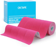 OK TAPE Kinesiology Tape, Regular Original Cotton Elastic Athletic Tape for Support and Recovery, Sports Tape, 2in×16.4ft Uncut Roll - Pink