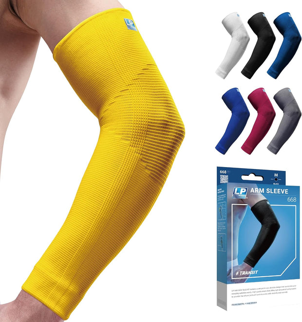 LP SUPPORT 668 Elbow Compression Sleeve Brace, Tennis and Golfer’s Elbow, Tendonitis, For Workouts, Men & Women (1-Pack)