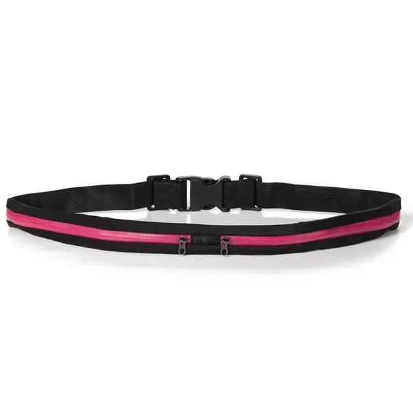 Adjustable Running Waist Pack Double Pocket Waterproof Phone Belt Nylon Small Bag Traveling Cycling Hiking Sport Gym Fanny Pouch
