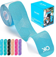 OK TAPE Synthetic Kinesiology Tape, 20 Strips Precut K Tape, Waterproof, Elastic Athletic Tape for Pain Relief & Muscle Support, Reflective Design, 2" x 10" -Beige