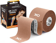 OK TAPE Kinesiology Tape 10 inches Precut, 20 Strips, Cotton Elastic Athletic Tape Latex Free, 2in x 16ft, Black
