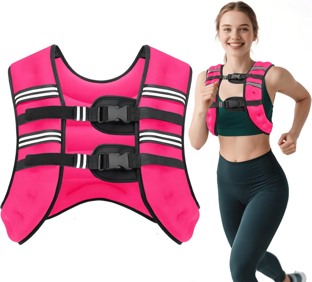Weighted Vest for Woman Men, 6lb/8lb/12lb/16lb/20lb/30lb Weight Vest with Reflective Stripe, Weight Vests Adjustable for Walking, Weight Loss, Training, Running
