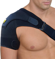 Shoulder Brace - Support & Injury Prevention Brace- Joint Pain Releaser- Shoulder Compression Wrap Strap - Adjustable Injury Accessories for Shoulders - Premium Quality Strap by FIGHTECH (Pink, L-XL)