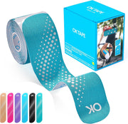 OK TAPE Synthetic Kinesiology Tape Precut Strips, Waterproof Kinesiology Athletic Tape for Joint & Muscle Support, Reflective and Durable Tape, 2in×16.4ft Roll 20PCS | Beige