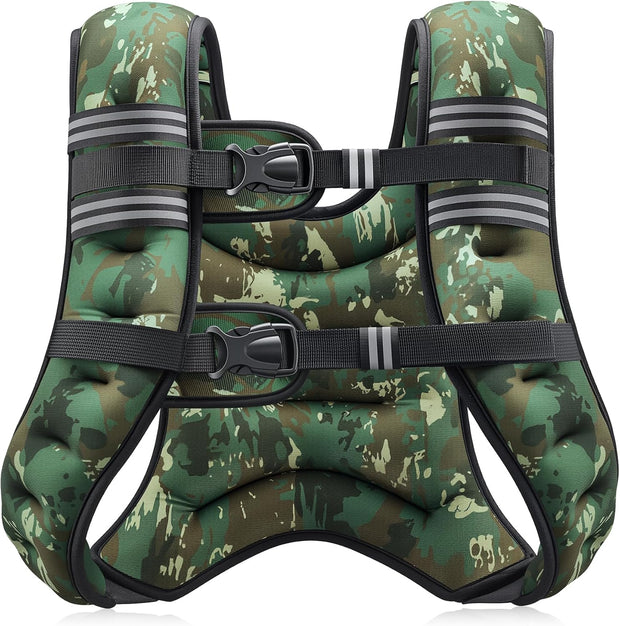 ZELUS Weighted Vest, 6lb/8lb/12lb/16lb/20lb/25lb/30lb Weight Vest with Reflective Stripe for Workout, Strength Training, Running, Fitness, Muscle Building, Weight Loss, Weightlifting