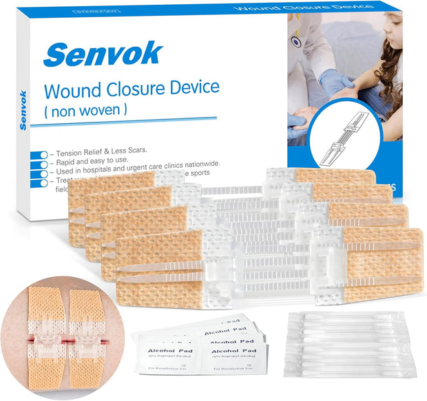 Sutures Butterfly Bandaids - 4 Pcs Laceration Closure Kit - Surgical Laceration Repair Without Sew - Quick Clot -Emergency Wound Closures Device (PU)