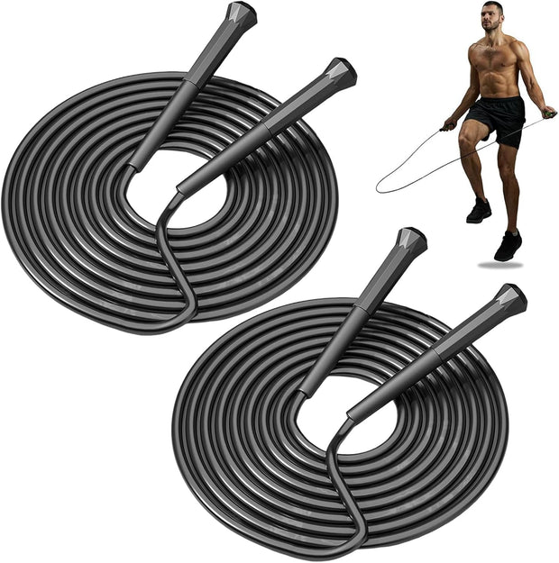 10 ft Speed Jump Rope with Handle, Adjustable Skipping Rope for Men Women, 3 oz Ultra-light Professional Fitness Boxing Cross Fit Exercises Gym Cardio Endurance Training Lovers (Black)